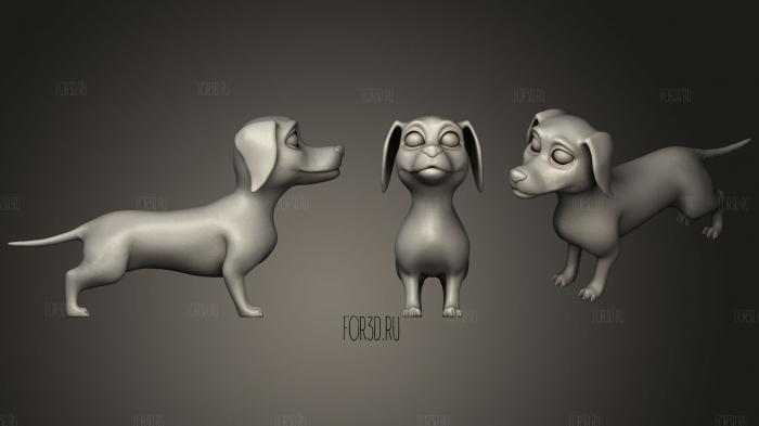 cartoon dachshund 3d stl модель для ЧПУ